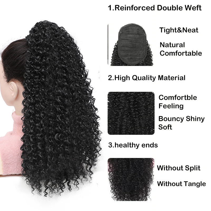 Długie kręcone sznurkiem kucyk – Drawstring Afro Curly Puff Ponytail recenzja i cena