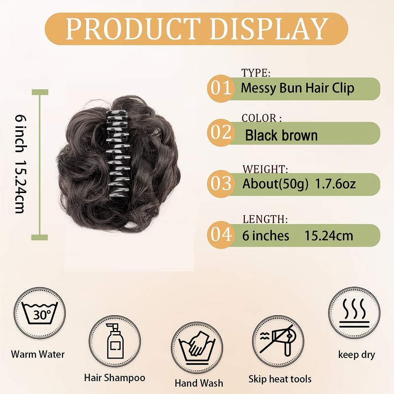 Syntetyczny, niechlujny kok z  – Claw Clip Messy Bun Hair Piece recenzja i cena