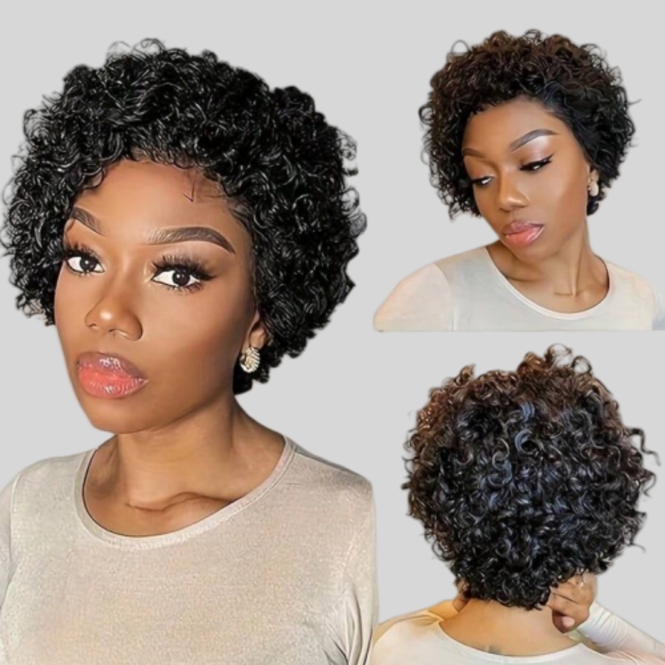 Peruka Krótka Pixie z Kręconym – Short Pixie Cut Wig Human Hair Cheap recenzja i cena