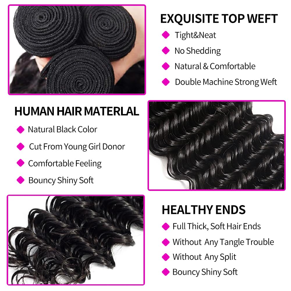 Włosy naturalne Deep Wave w ze – Deep Wave 3 Bundles With Closure recenzja i cena