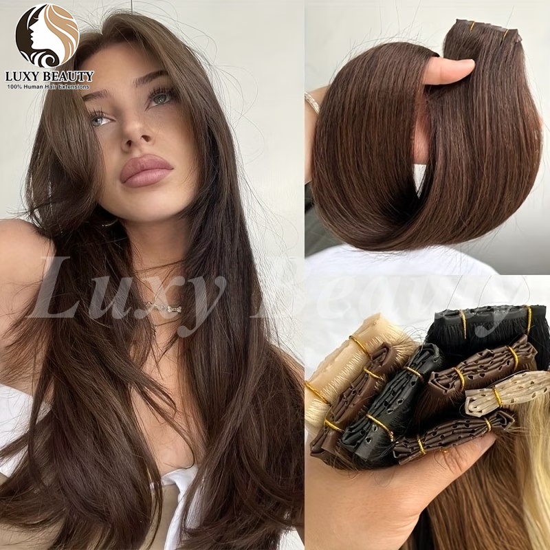 Brązowe doczepiane włosy z otw – Invisible Tape In Extensions Real Hair recenzja i cena
