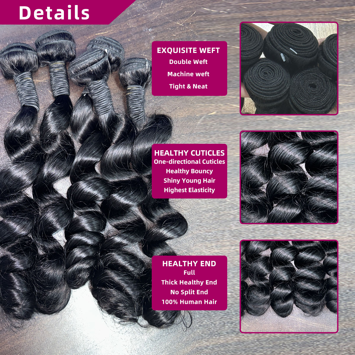 Zestawy włosów naturalnych, br – Deep Wave 3 Bundles With Closure recenzja i cena
