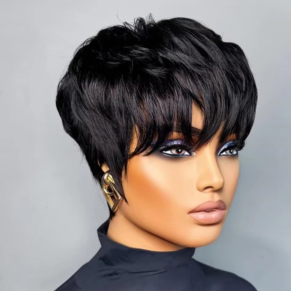 Peruka damska z krótkimi włosa – Short Pixie Cut Wig Human Hair Cheap recenzja i cena