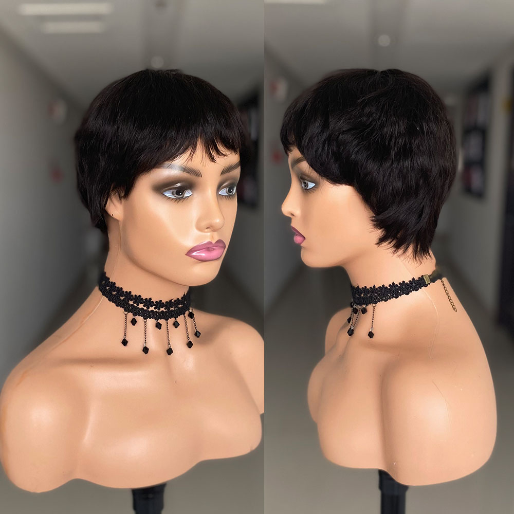 Krótkie Proste Peruki z Włosów – Short Pixie Cut Wig Human Hair Cheap recenzja i cena