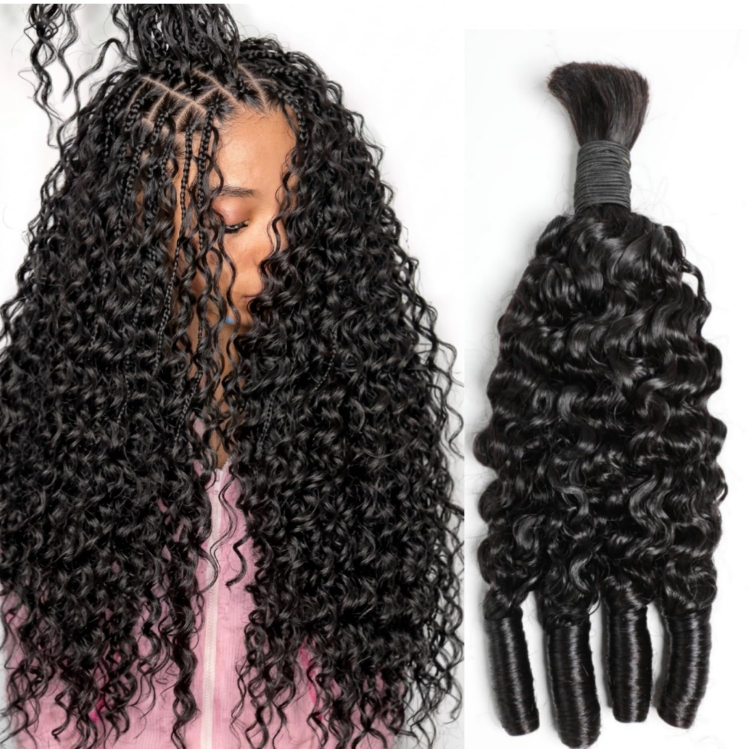 Włosy naturalne do zaplatania, – Water Wave Bulk Human Hair For Braiding recenzja i cena
