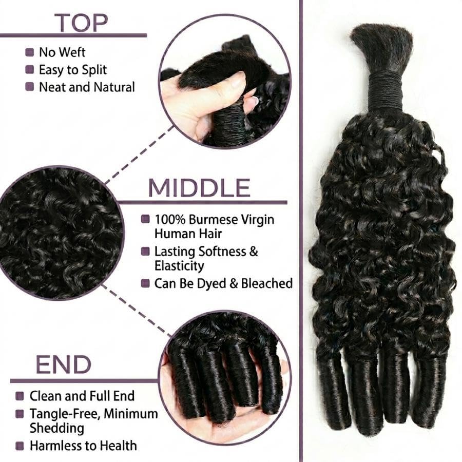 Włosy naturalne do zaplatania, – Water Wave Bulk Human Hair For Braiding recenzja i cena