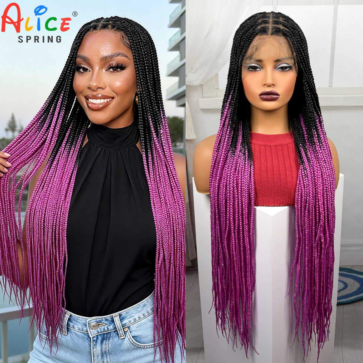 Peruki syntetyczne z warkoczam – Synthetic Braided Wigs For Black Women recenzja i cena
