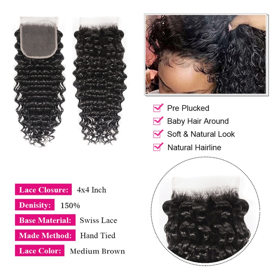 30-32 cale, naturalny kolor, p – Deep Wave 3 Bundles With Closure recenzja i cena