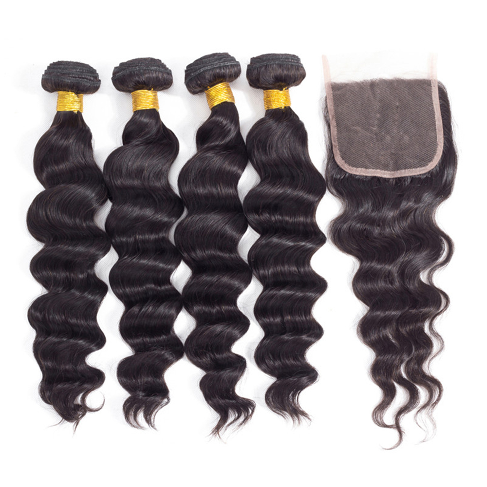 30-calowe pasma włosów natural – Deep Wave 3 Bundles With Closure recenzja i cena