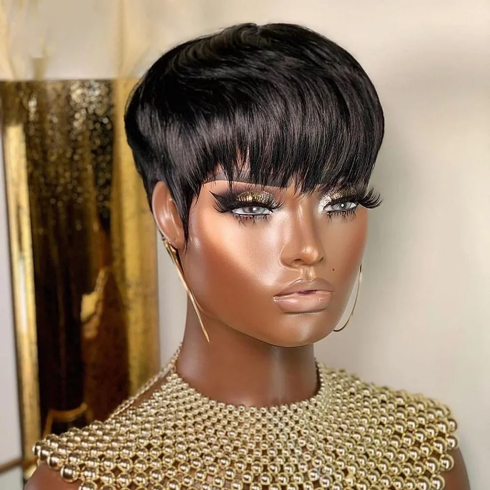 Krótka Prosta Peruka Bob Pixie – Short Pixie Cut Wig Human Hair Cheap recenzja i cena