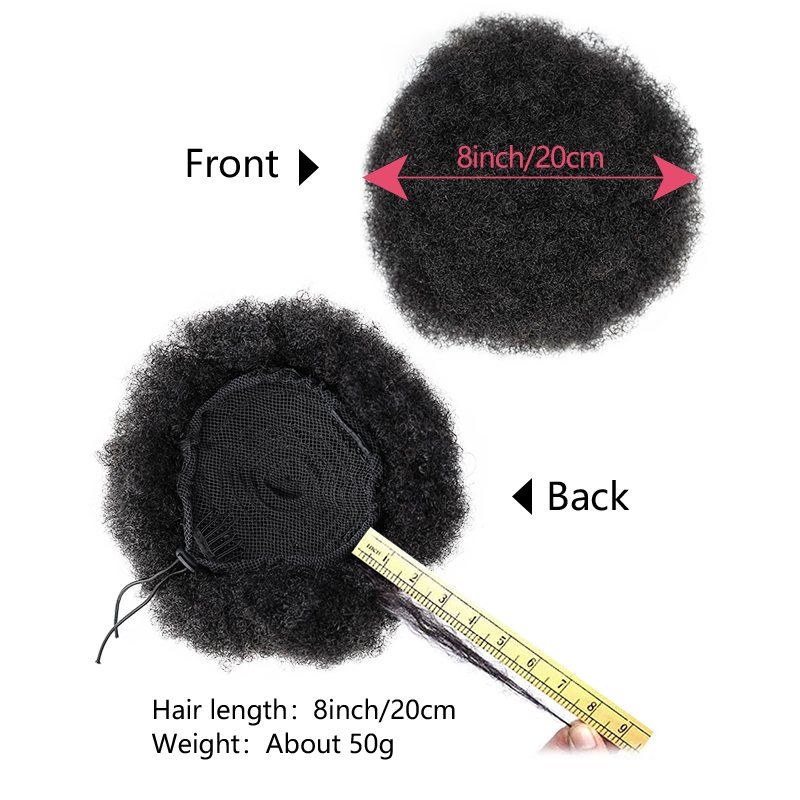 8-calowy afro puff doczepiany  – Drawstring Afro Curly Puff Ponytail recenzja i cena