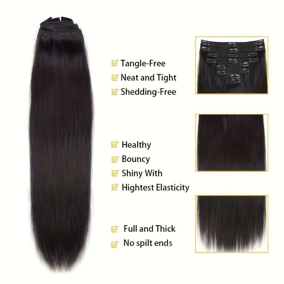 Doczepiane włosy naturalne, 8  – Seamless Clip In Hair Extensions Human Hair recenzja i cena