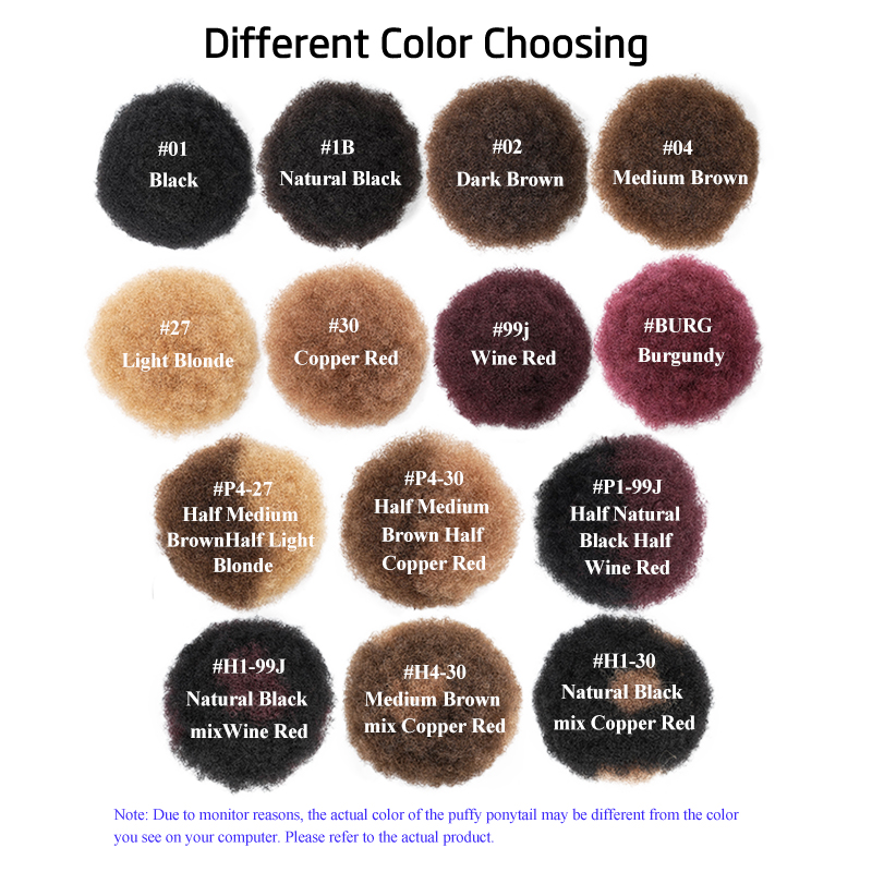 100% Ludzkie Włosy 8 Cali Krót – Drawstring Afro Curly Puff Ponytail recenzja i cena