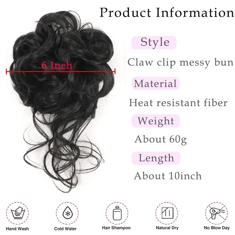 Messy Hair Bun Hair pieces for – Claw Clip Messy Bun Hair Piece recenzja i cena