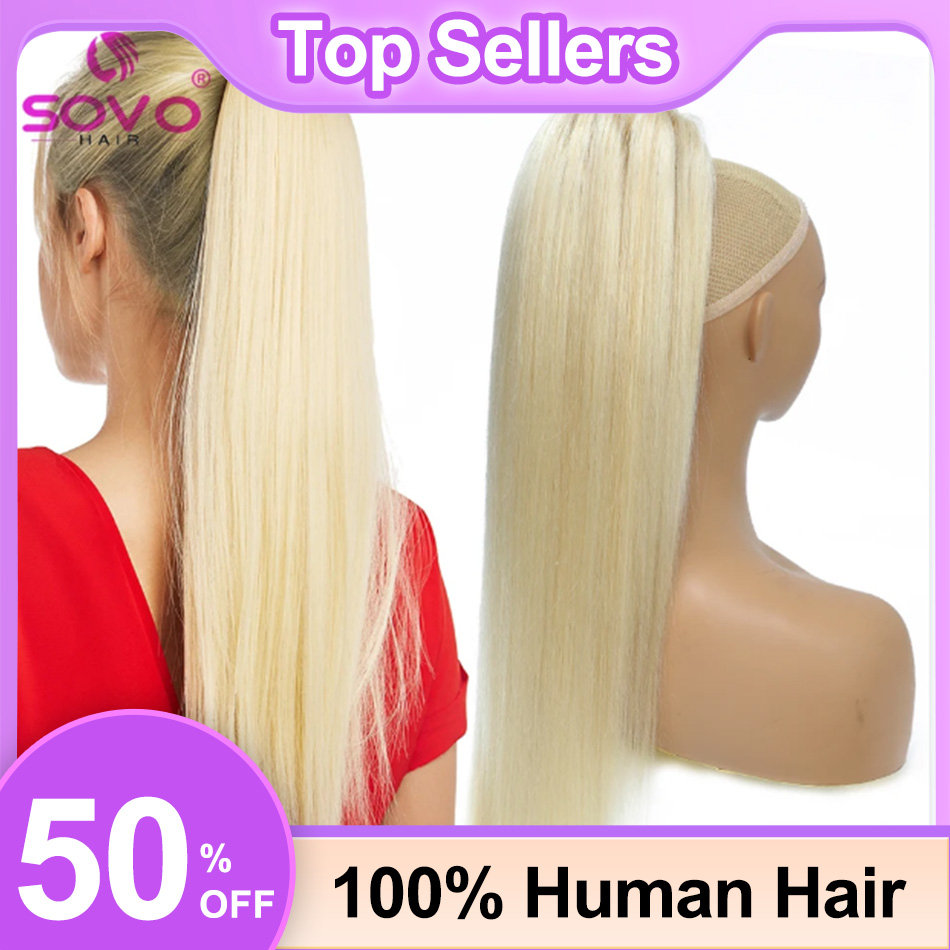 SOVO sznurkiem kucyk ludzki wł – Seamless Clip In Hair Extensions Human Hair recenzja i cena
