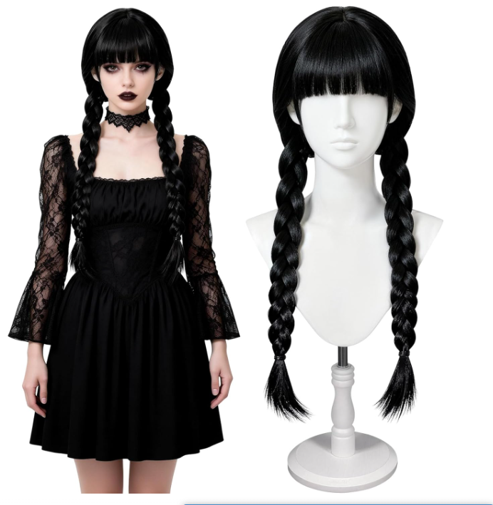 Długie gotyckie peruki cosplay – Synthetic Braided Wigs For Black Women recenzja i cena