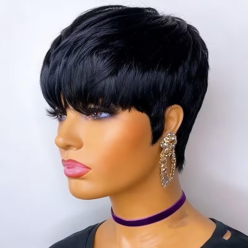 Krótkie peruki z naturalnych w – Short Pixie Cut Wig Human Hair Cheap recenzja i cena