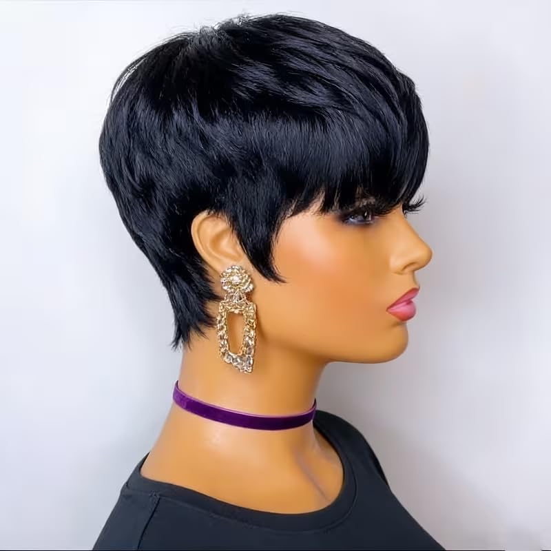 Krótkie peruki z naturalnych w – Short Pixie Cut Wig Human Hair Cheap recenzja i cena