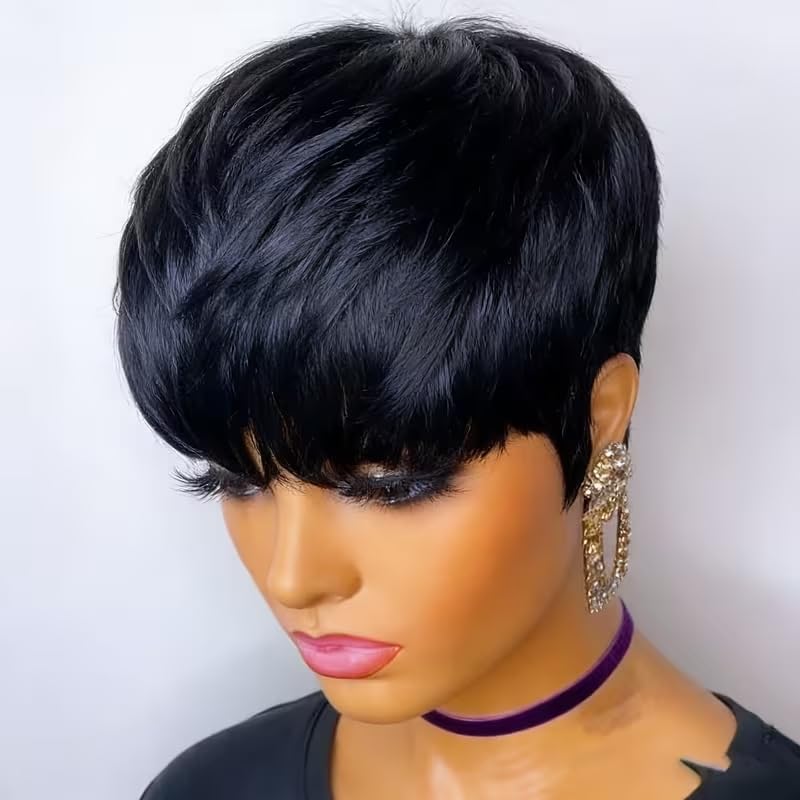 Krótkie peruki z naturalnych w – Short Pixie Cut Wig Human Hair Cheap recenzja i cena