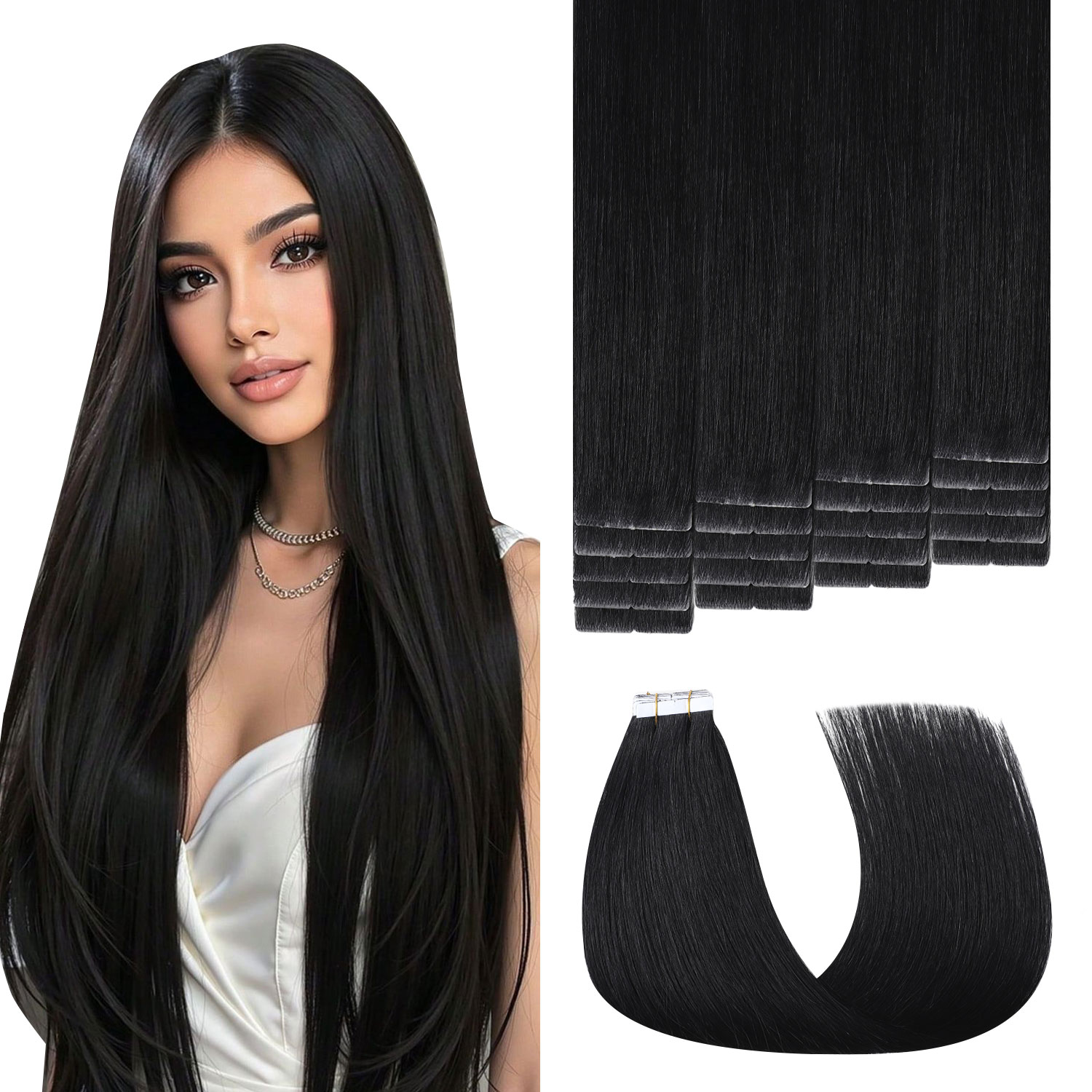 Taśma niewidoczna do przedłuża – Invisible Tape In Extensions Real Hair recenzja i cena