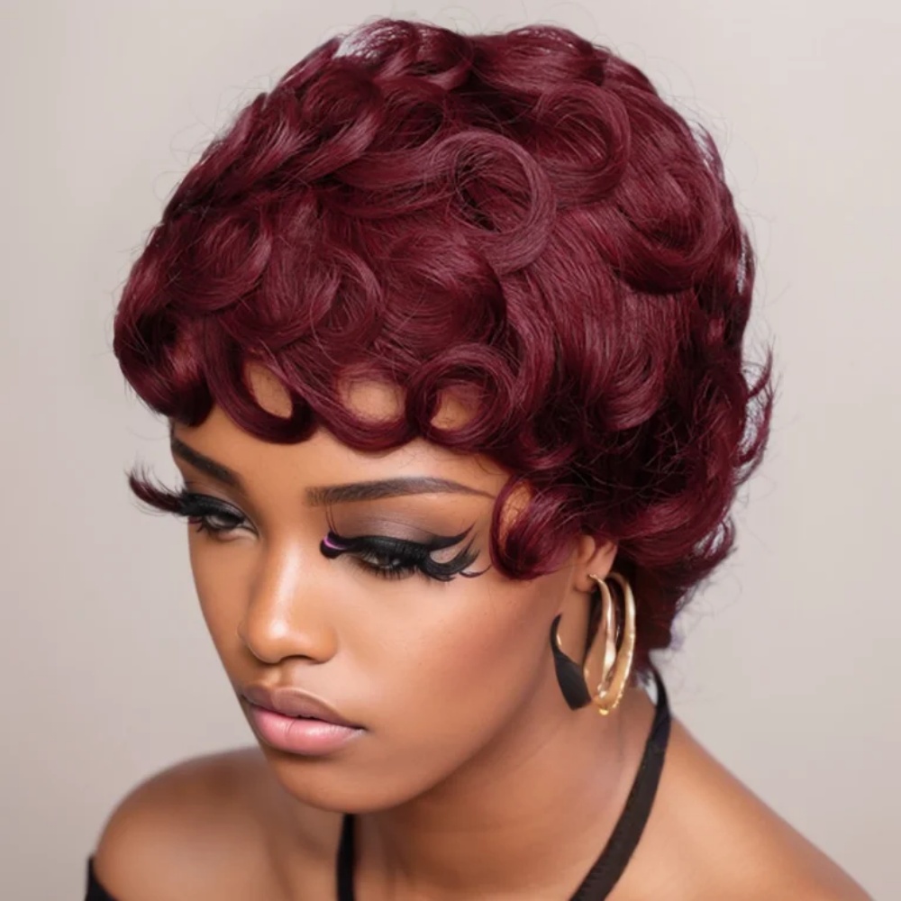 Peruka Pixie Cut 99J z ludzkic – Short Pixie Cut Wig Human Hair Cheap recenzja i cena