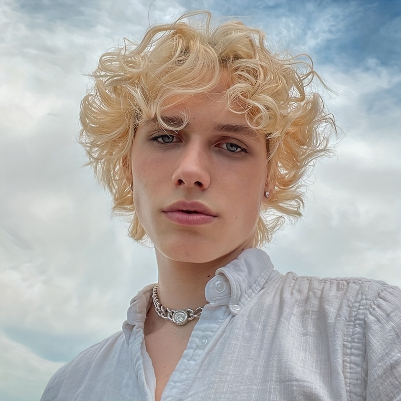 Peruka męska blond, krótka, fa – Synthetic Wigs recenzja i cena