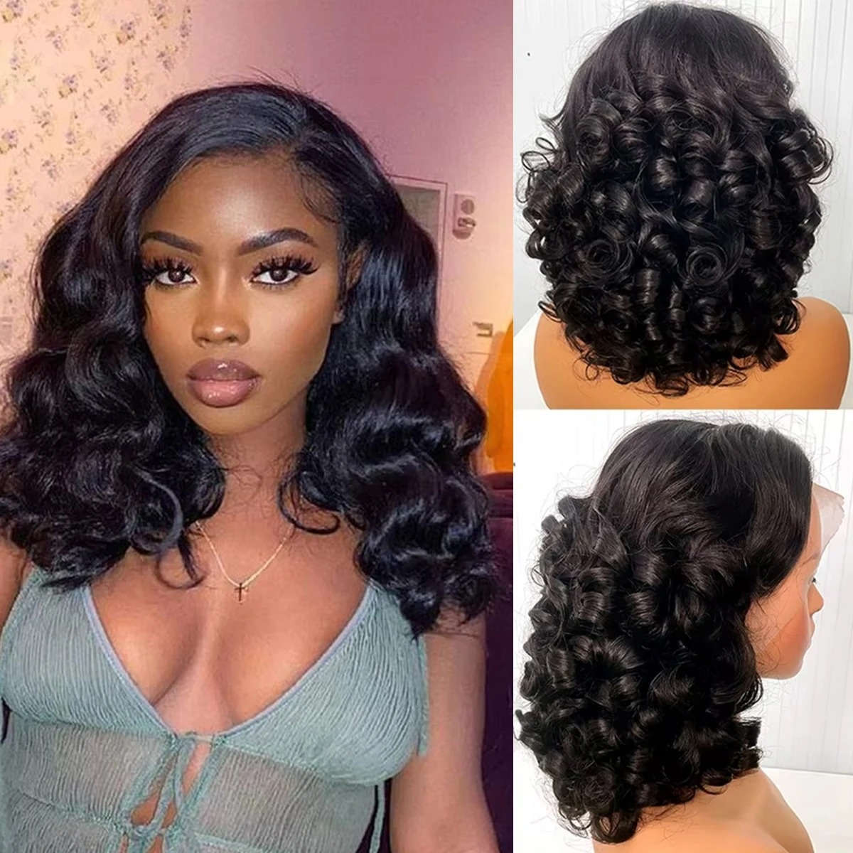 Czarna Peruka Krótki Bob Falow – Pre Parted 13X4 Lace Front Bob Wig recenzja i cena