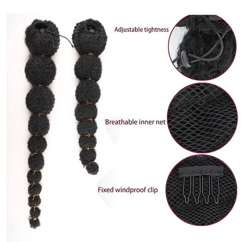 Kucyk Afro Puff dla Czarnoskór – Drawstring Afro Curly Puff Ponytail recenzja i cena