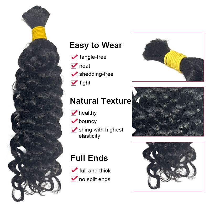 Włosy ludzkie w formie pasm do – Water Wave Bulk Human Hair For Braiding recenzja i cena