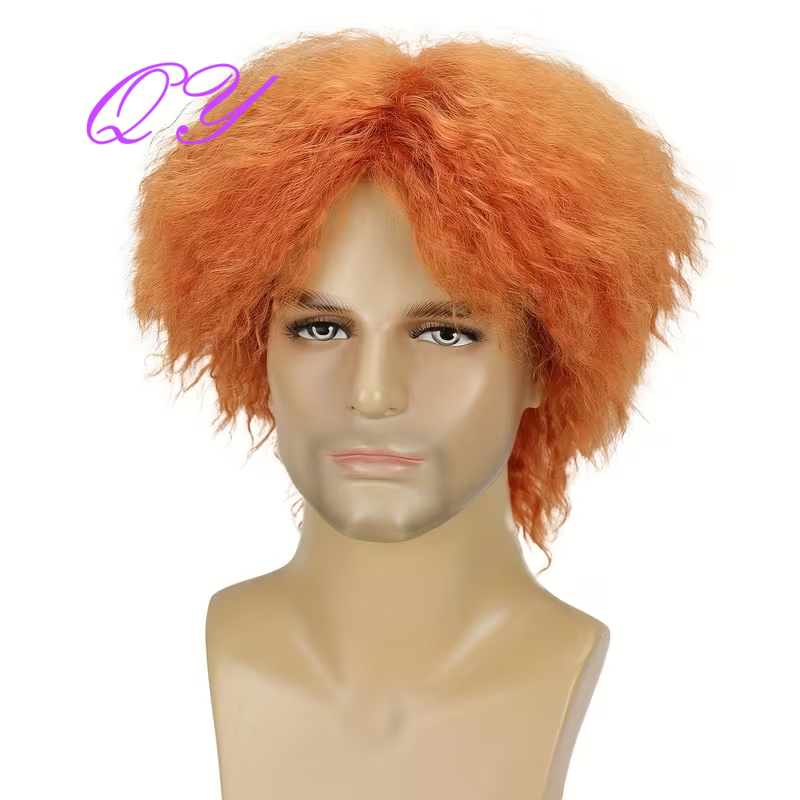 Męska Krótka Pomarańczowa Pusz – Synthetic Wigs recenzja i cena
