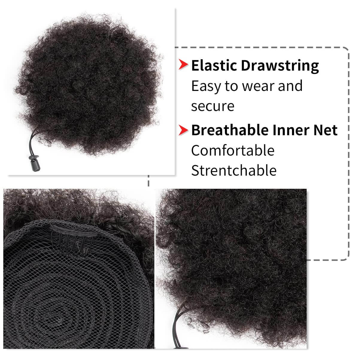 Syntetyczny koczek afro z sznu – Drawstring Afro Curly Puff Ponytail recenzja i cena