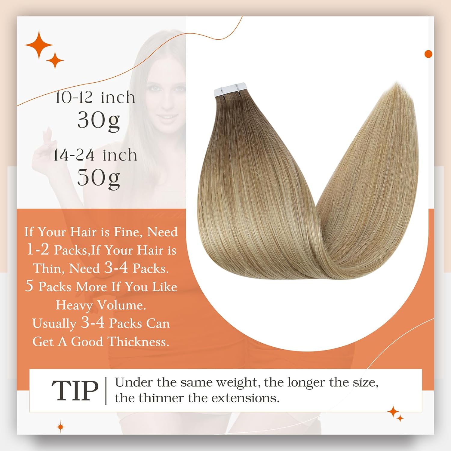 Full Shine Omber Tape in Hair  – Invisible Tape In Extensions Real Hair recenzja i cena