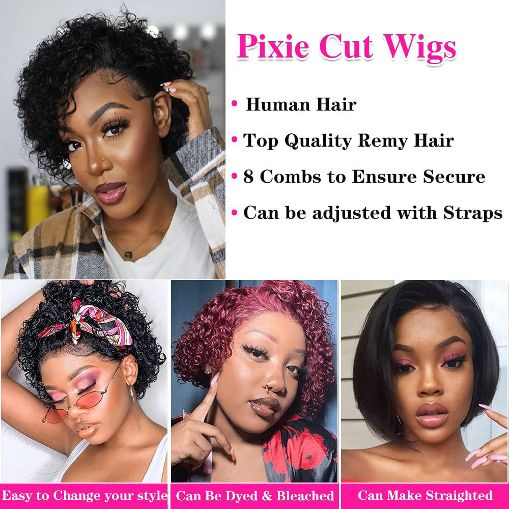 Peruki Pixie Cut 13x4, kręcone – Short Pixie Cut Wig Human Hair Cheap recenzja i cena