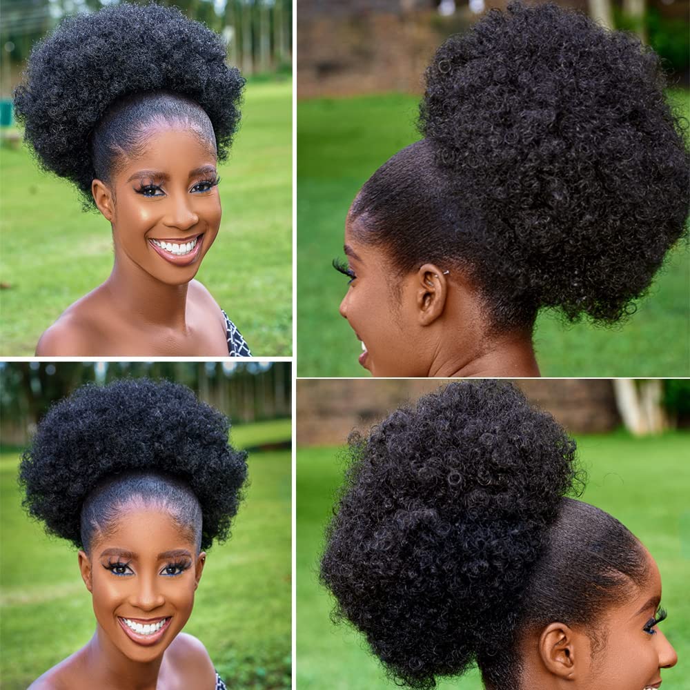 Duży afro puff doczepiany kucy – Drawstring Afro Curly Puff Ponytail recenzja i cena