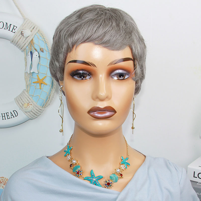 Krótkie, proste peruki z natur – Short Pixie Cut Wig Human Hair Cheap recenzja i cena
