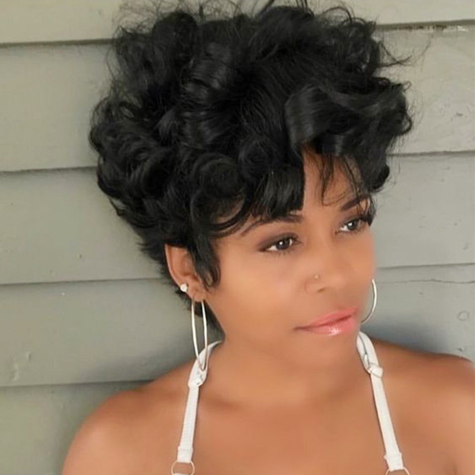 Bouncy Natural Wave Wig Human  – Short Pixie Cut Wig Human Hair Cheap recenzja i cena
