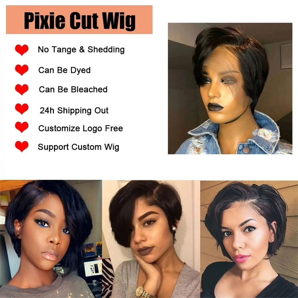 Pixie Cut Peruki Ludzkie Włosy – Short Pixie Cut Wig Human Hair Cheap recenzja i cena